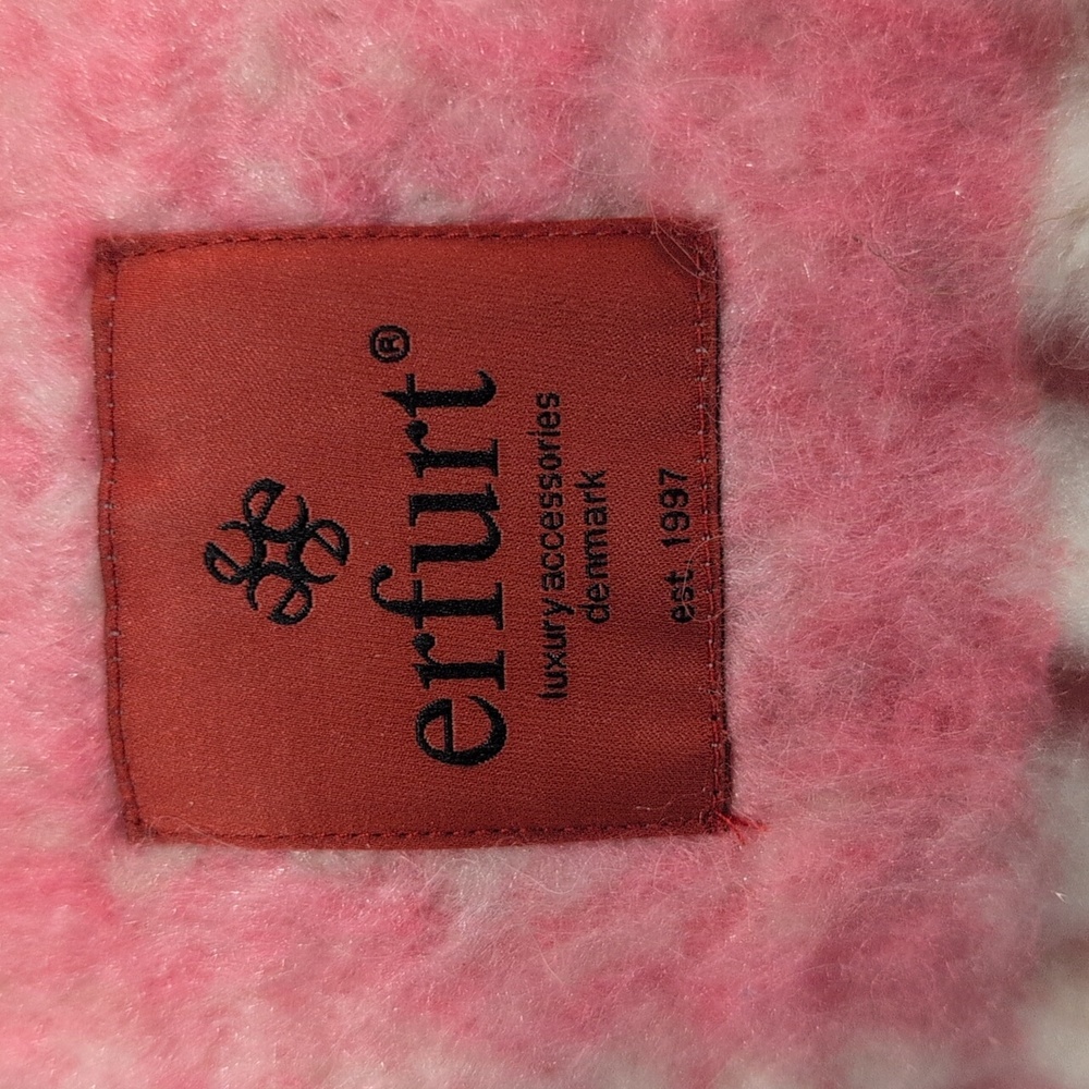 Anthropologie Erfurt Pink and White Fringe Luxury Scarf